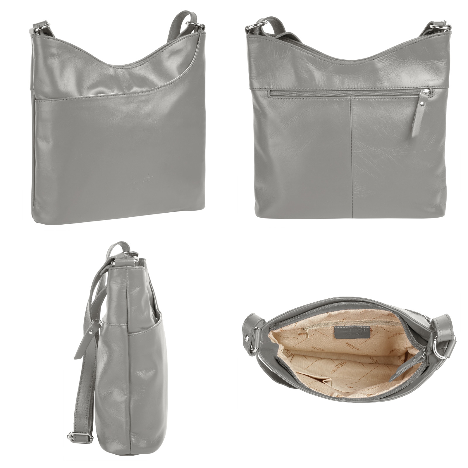 Samantha Look Umhängetasche echt Leder, Made in Italy