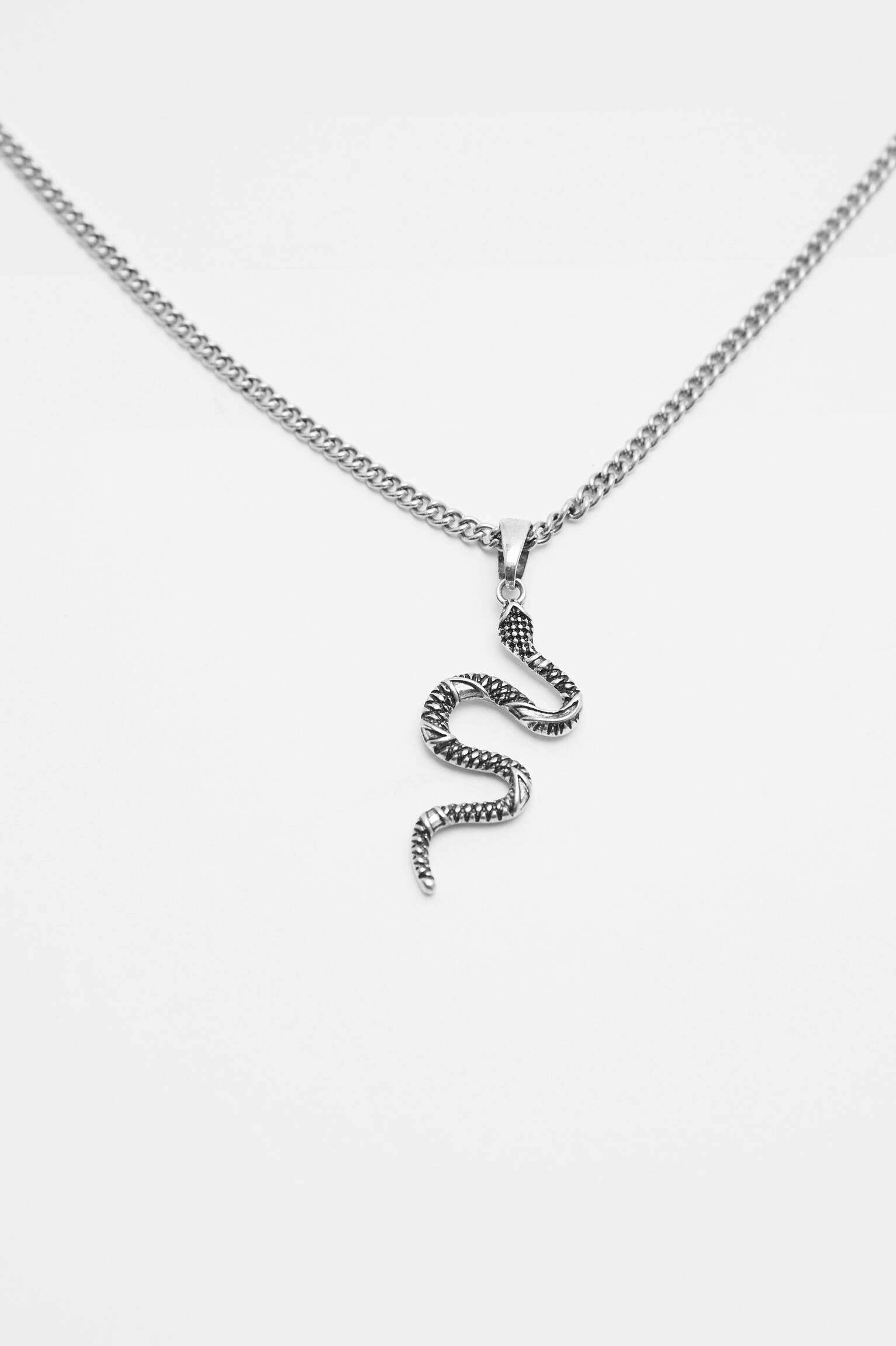 Conjunto de colares de cobra - prateado