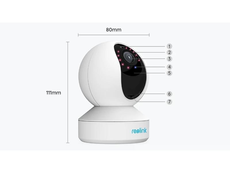 Reolink Netzwerkkamera E340 Weiss 2K  PTZ-Kamera mit 3x Zoom, Sprechfunktion & Dualband-WLAN (2.4G/5G)