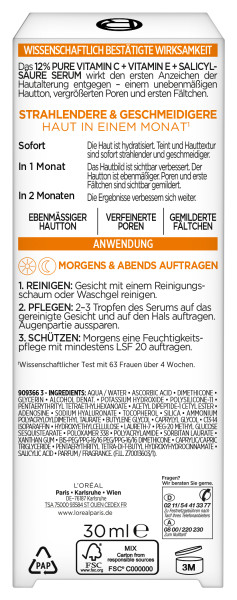 L'OREAL PARIS Revitalift Clinical 12% pures Vitamin C Serum   Vitamin E   Salicylsäure 30 ml