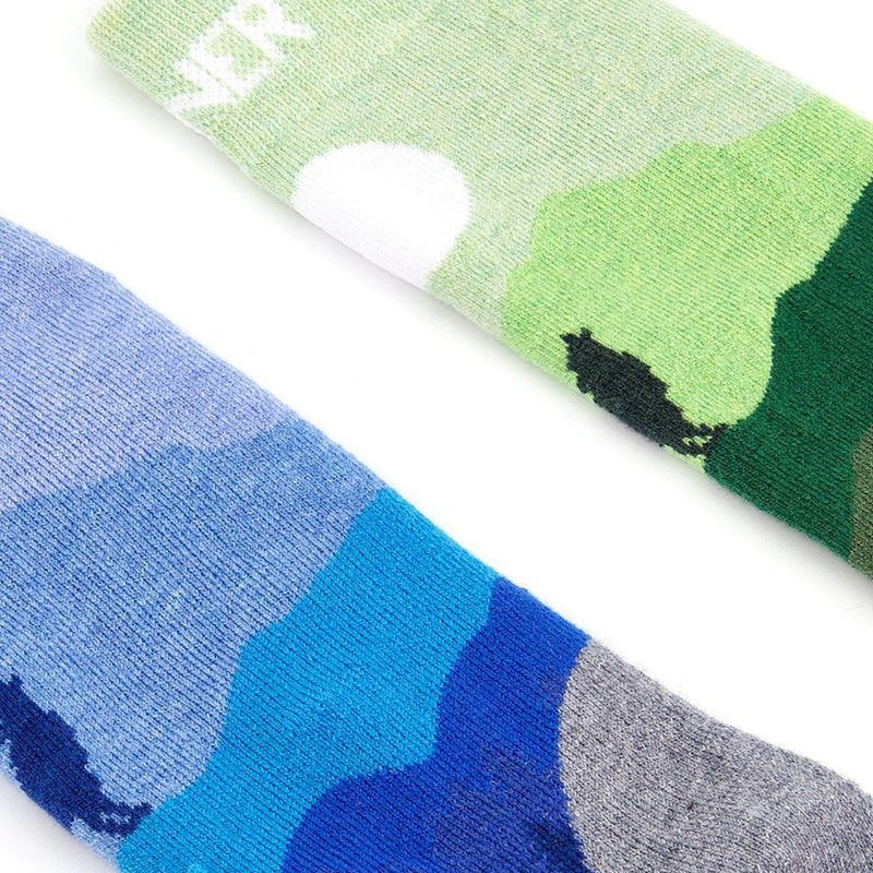 Wildlife Skisokken Junior Dubbelverpakking - Blauw/groen