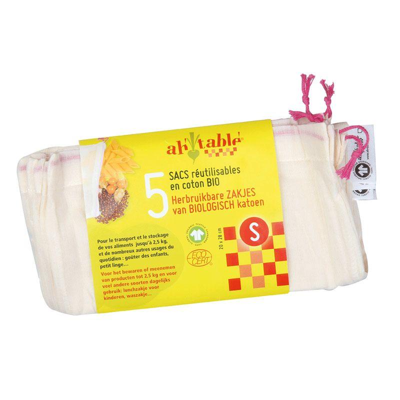 Lot de 5 sacs réutilisables - S Ecodis