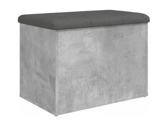 Banc de rangement gris béton 62x42x45 cm bois d'ingénierie