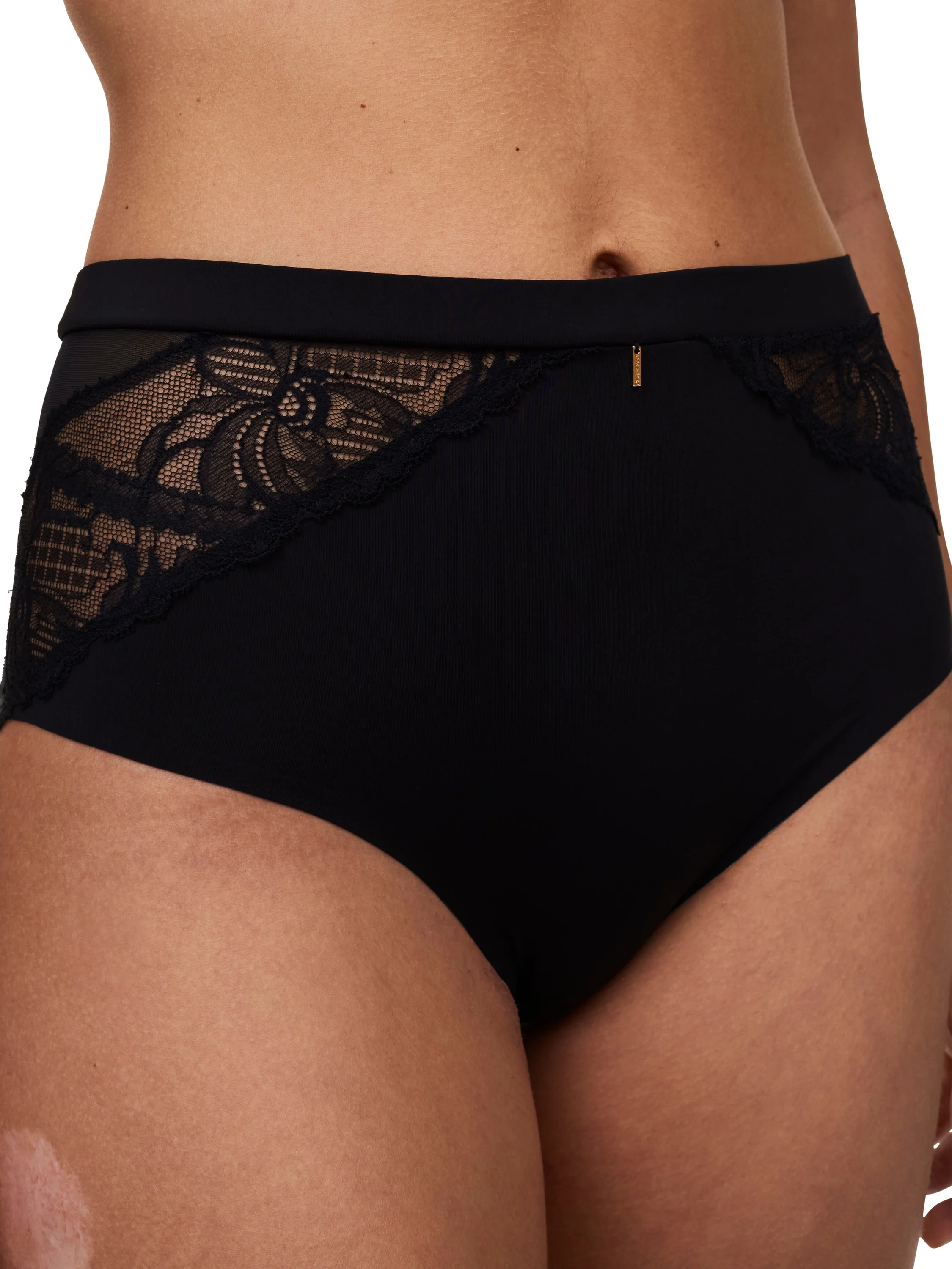 ORANGERIE DREAM - Culotte taille haute avec dentelle de leavers | Noir