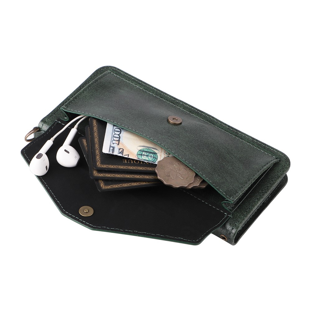 Fairphone 6 Necklace Leder Tasche Flip Cover mit Druckknopfverschluss - Schwarz