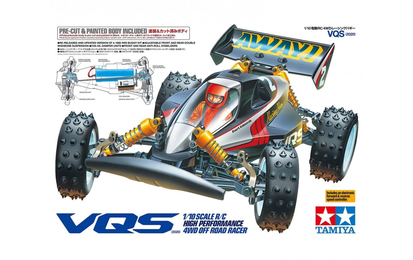 Buggy VQS 4WD Bausatz mit ESC, 1:10<br>Klassischer Tamiya Buggy Bausatz mit 540er Motor und Regler