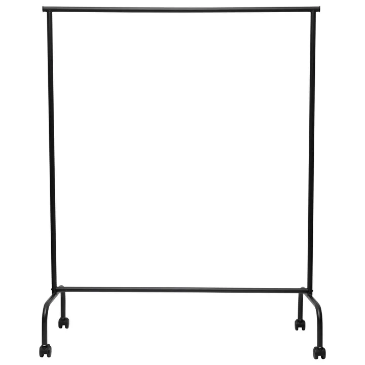 Garderobestativ, med hjul, sort metal