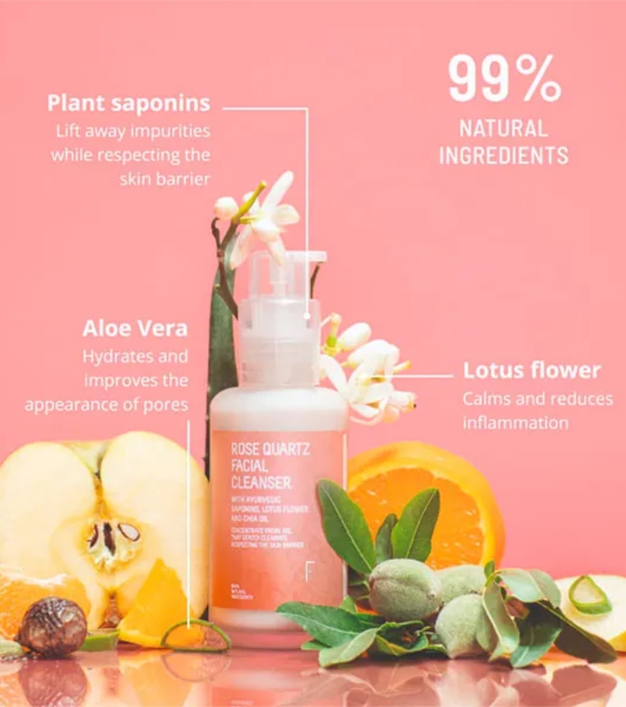 Freshly Cosmetics - Limpador Facial Rose Quartz 100ml
