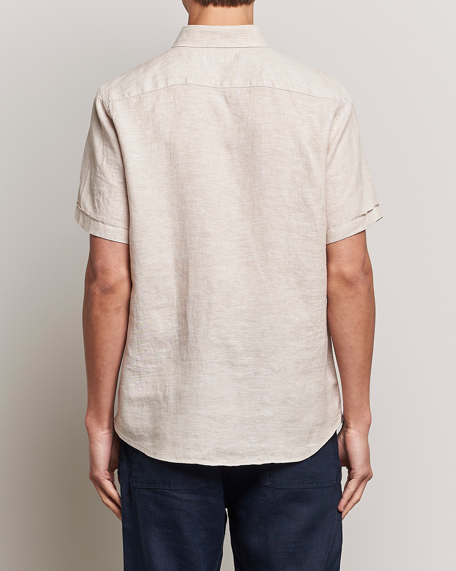 Morris Douglas Short Sleeve Linen Shirt Khaki