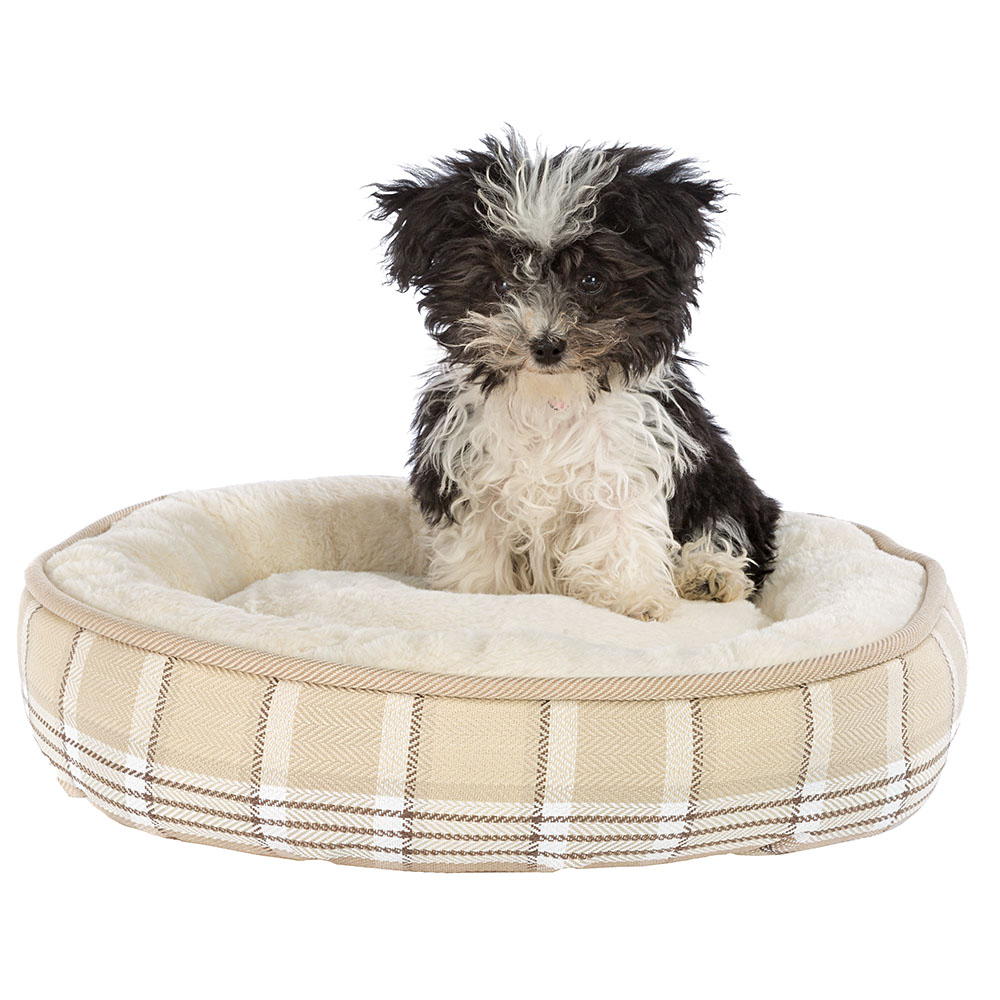 Ferplast couchage rond pour chiens et chats lagoon 60, coussin pour animaux, fourrure douce et écologique, lavable, ø 63 x 11 cm,