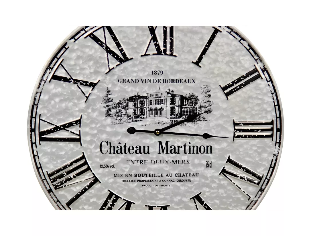 Horloge ancienne metal château martinon Métal Gris - Décoration d'Autrefois