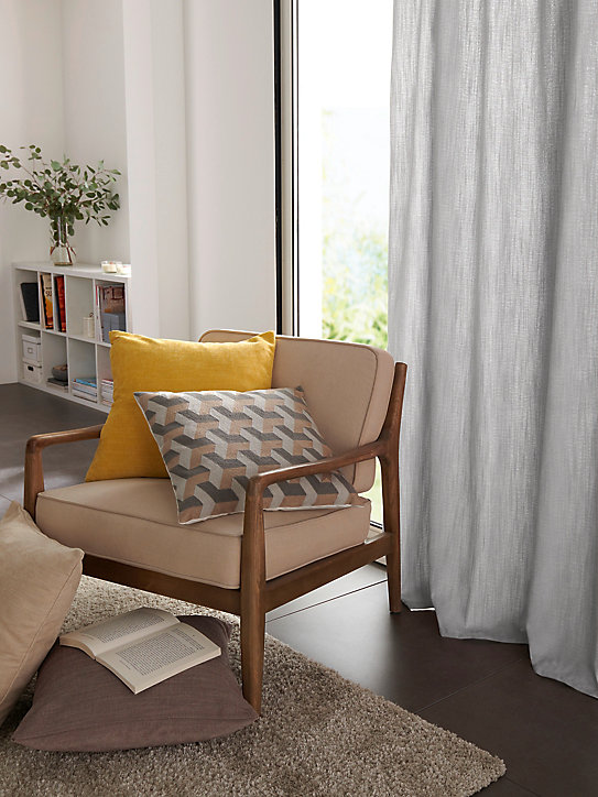 Rideau GoodHome Pahea gris l.135 x H.260 cm