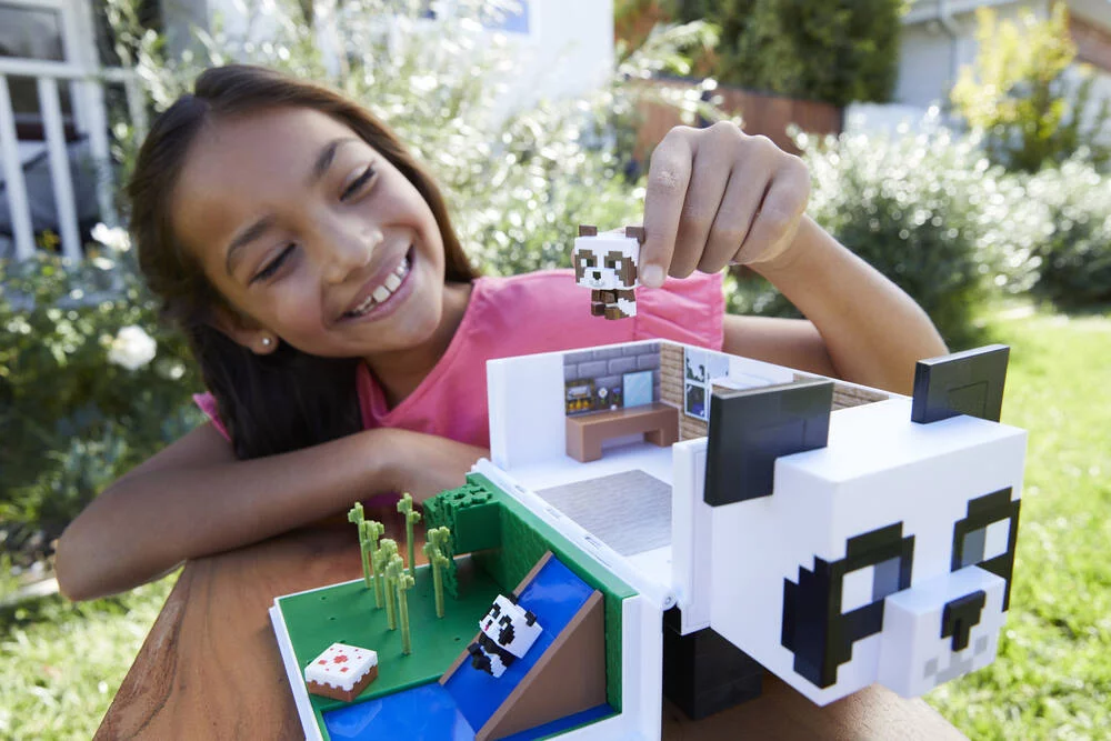 MINECRAFT - LA MAISON DU PANDA - COFFRET MINI TETES MODULABLES