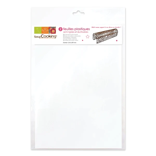 Set 2 feuilles plastiques réutilisables semi-rigide format A4 Scrapcoo