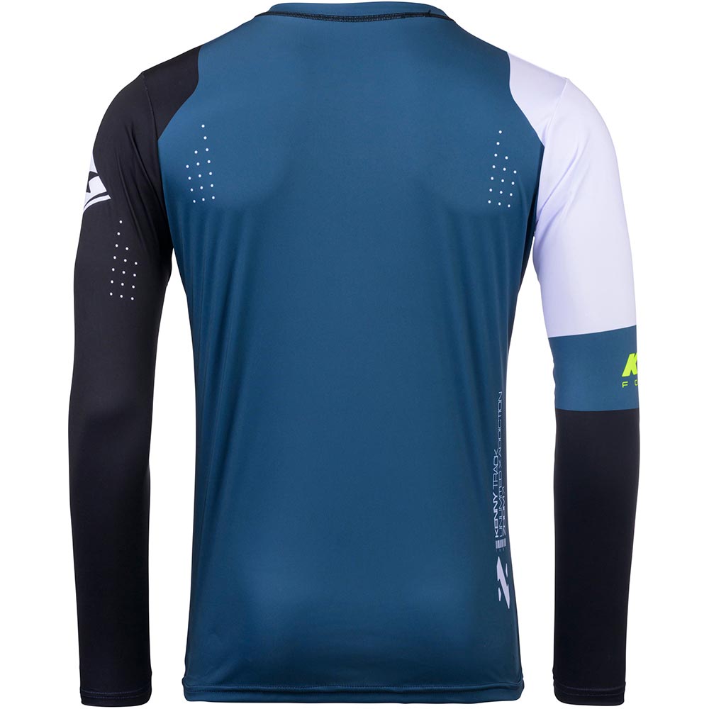 Kenny - Maillot Track Zoom Bleu pétrole / Jaune fluo / Noir / Blanc