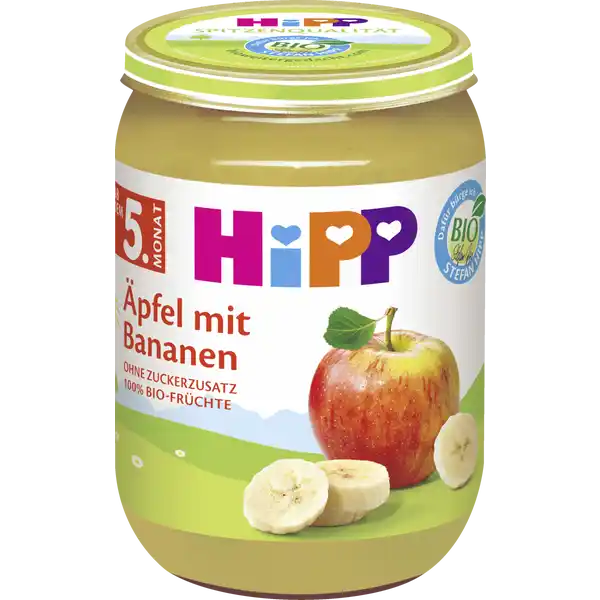Bio Äpfel mit Bananen ab dem 5. Monat