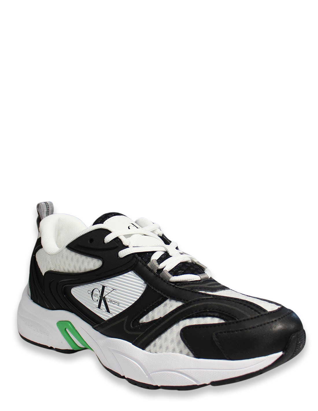 calvin klein Baskets de ville homme retro tennis low noir/blanc/vert