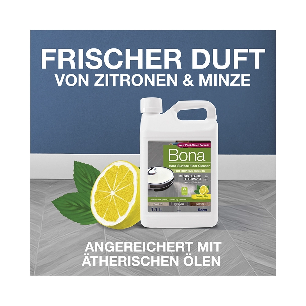 Bona Roboter Reinigungskonzentrat für Hartböden 1.1 L Zitronen-Minze Duft