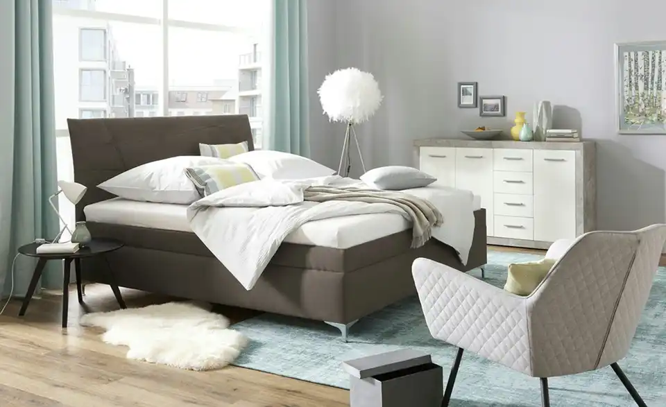 Polsterbett Lauren Taupe 140 cm