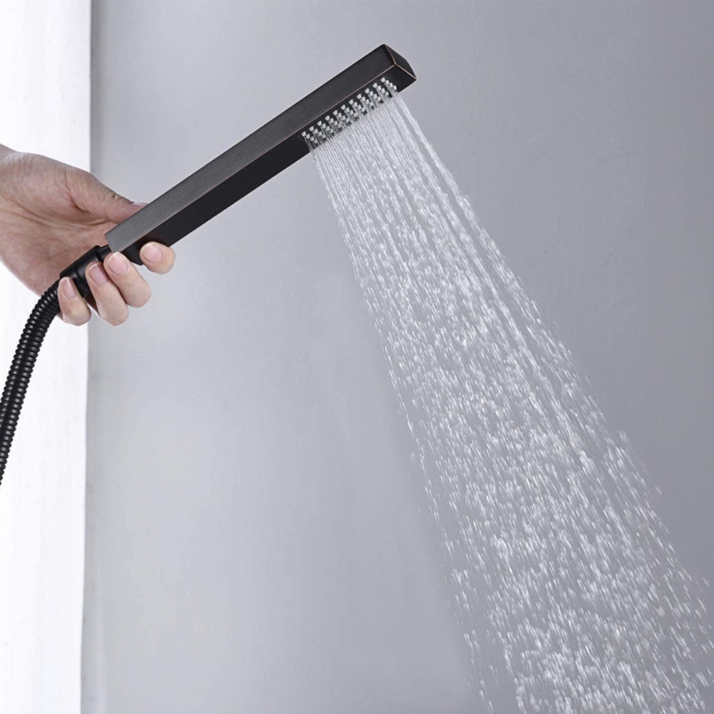 Home Deluxe - Design vrijstaande kraan - SKY Mat Zwart - Hoogte: 112 cm, incl. handdouche | vrijstaande kraan met baddouche en baduitloop