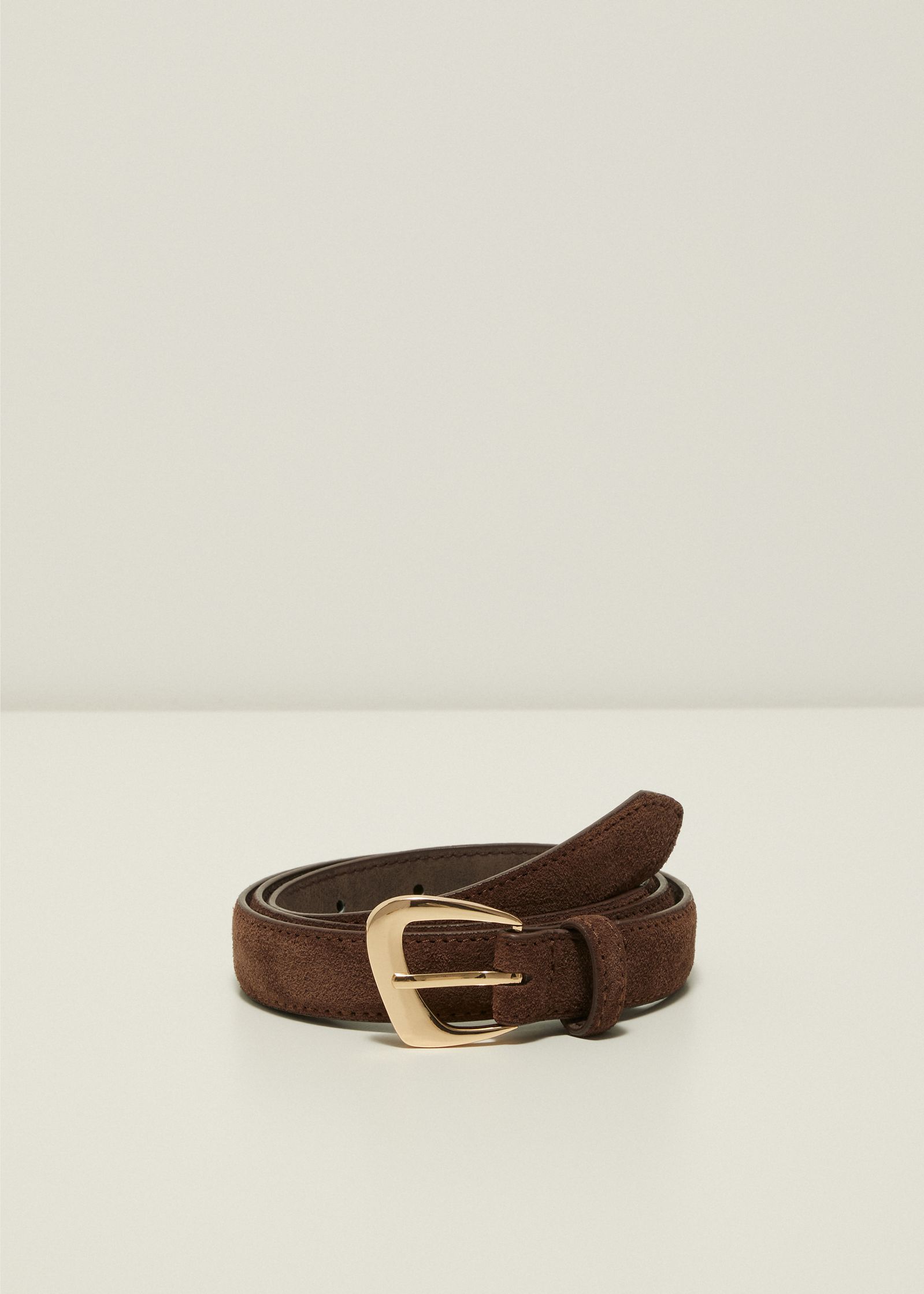 Suede riem met asymmetrisch gesp