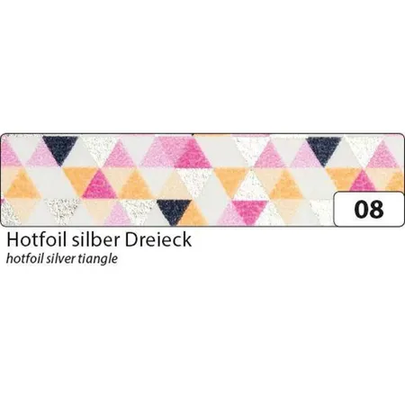 Folia Washi Tape, Hotfoil silber Dreieck, ca.5 m x 15 mm