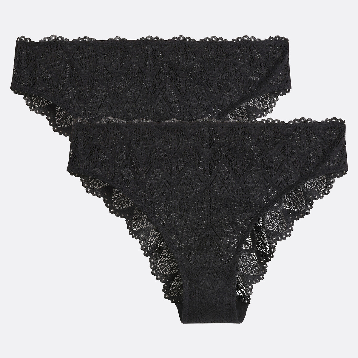 COLEÇÃO LA REDOUTE<br>Conjunto de 2 calcinhas inteiramente em renda, Lison
