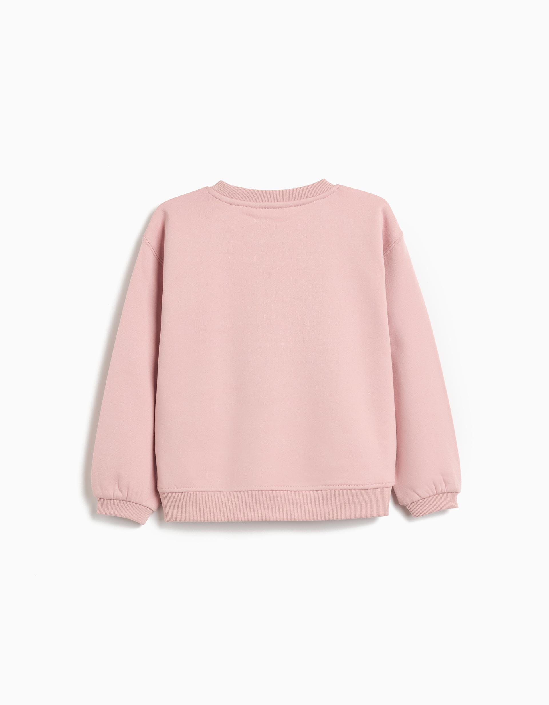 Sweatshirt de Felpa, Menina, Rosa Claro
