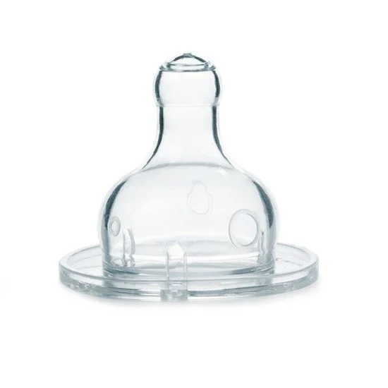 Lot de 2 tétines 3 vitesses à col large silicone à bout rond   de               Suavinex