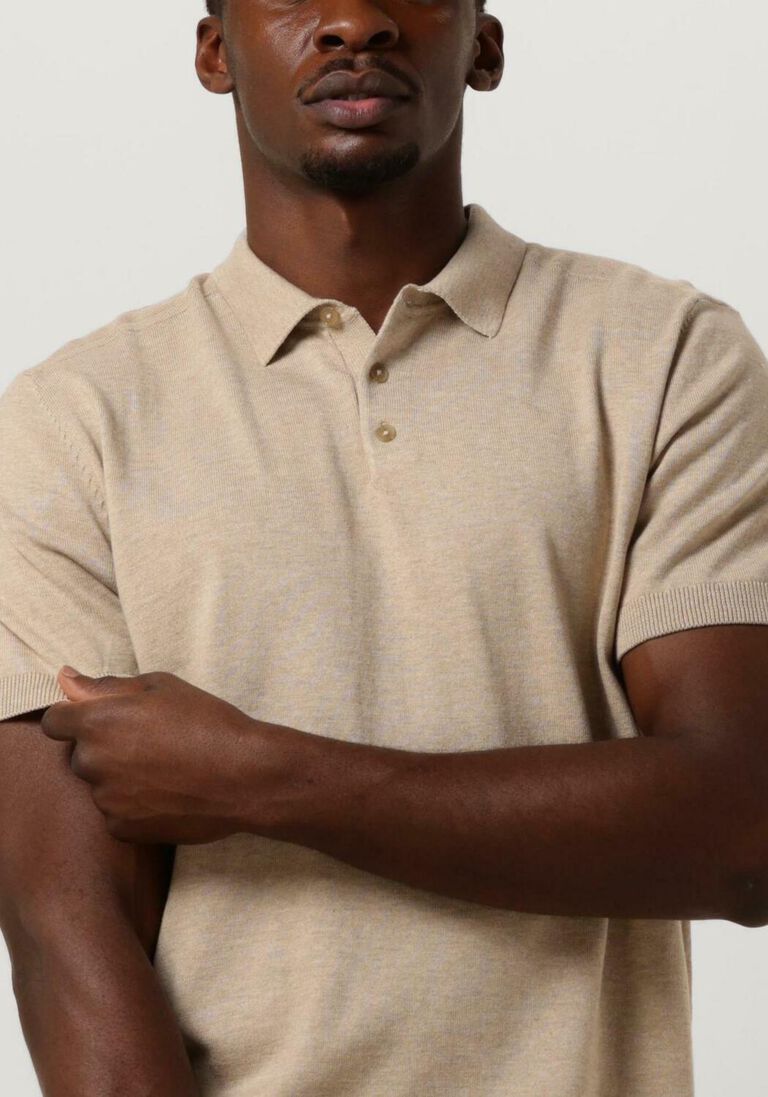 SELECTED HOMME beige selected homme polo slhberg ss knit polo noos