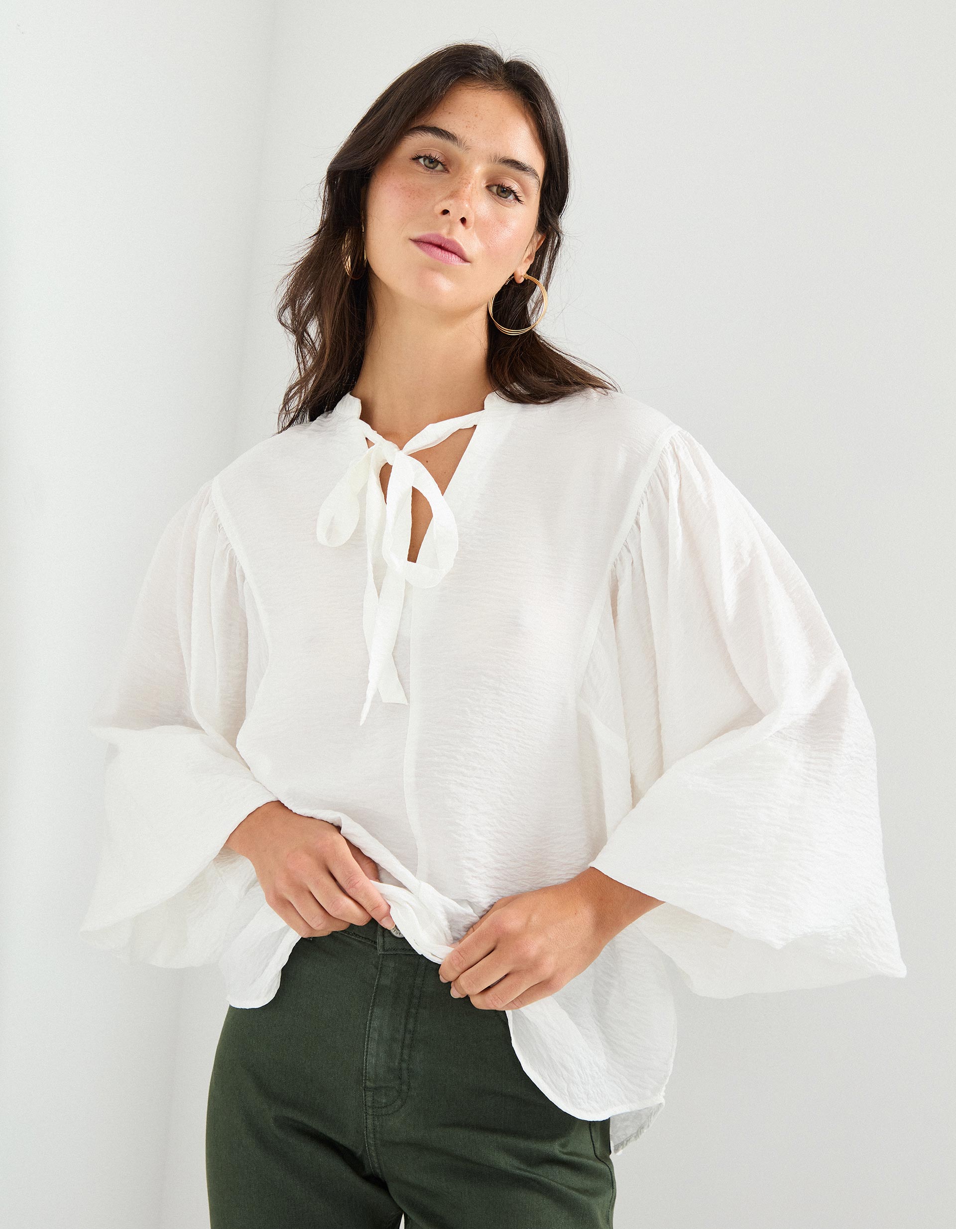 Blusa com Viscose, Mulher, Branco