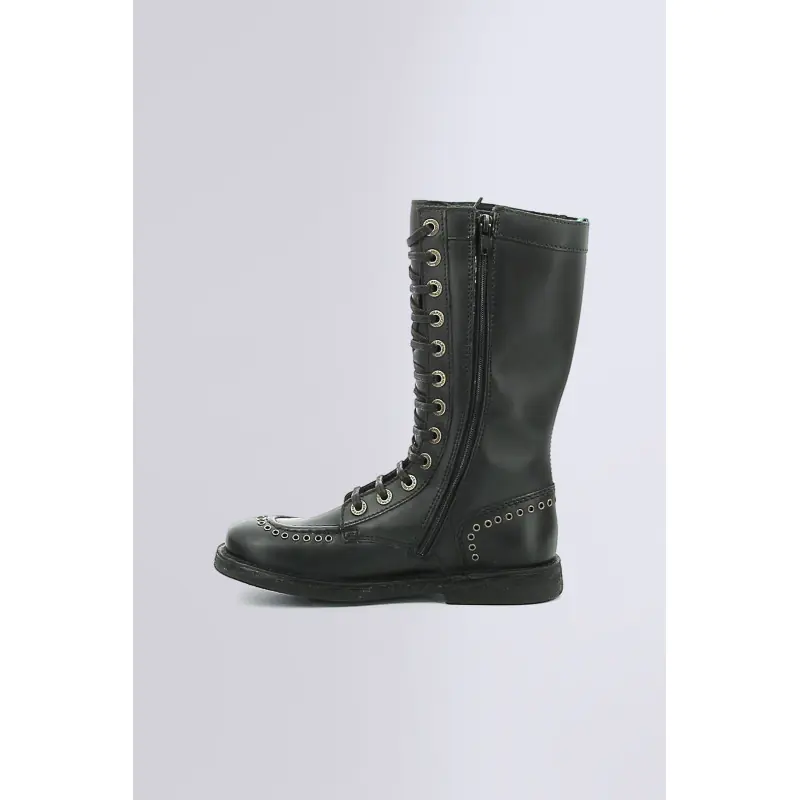 MEETKIKNEW NOIR BOTTES Cuir Femme