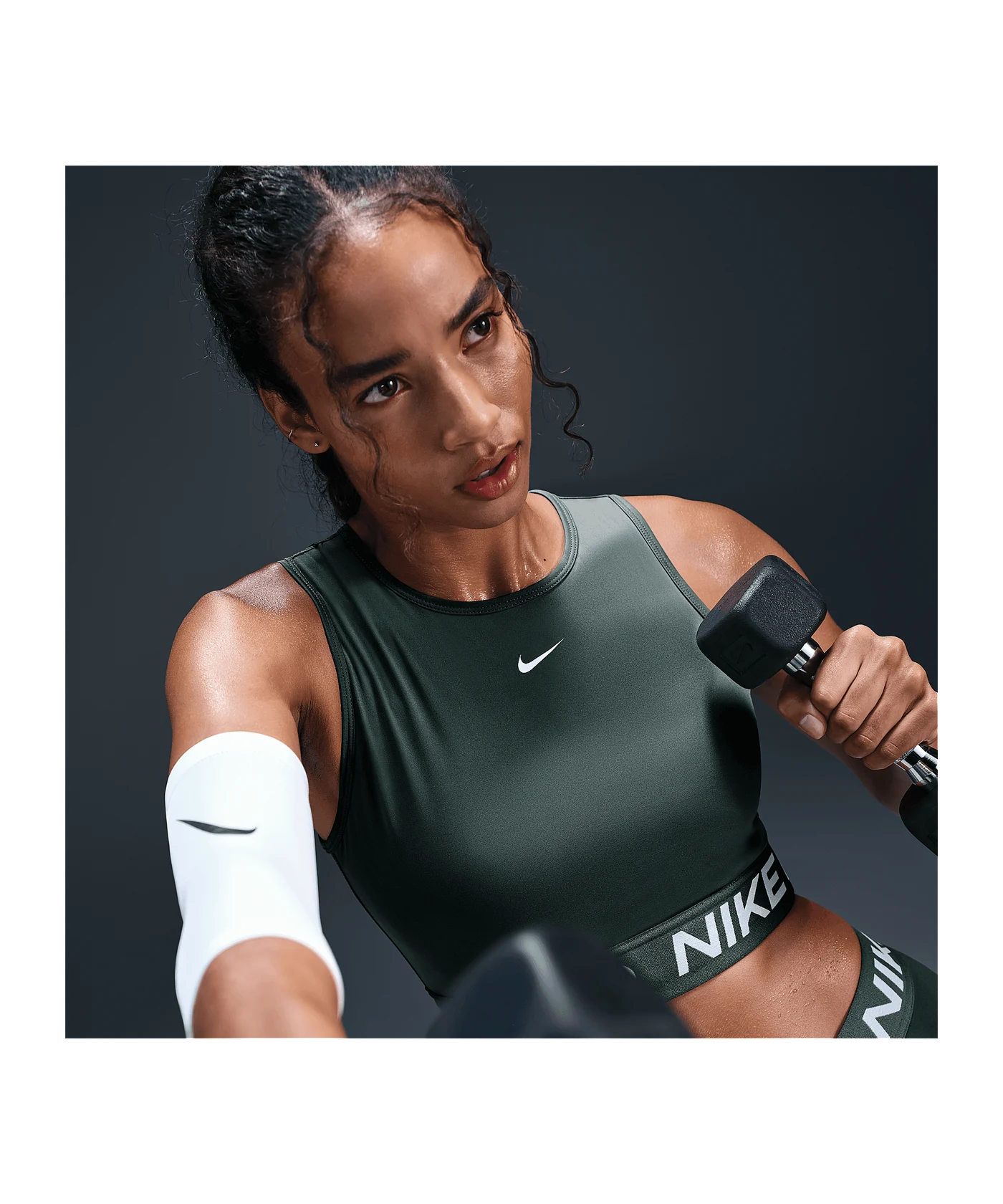 Nike Pro 365 Crop Tanktop Damen Grün F338