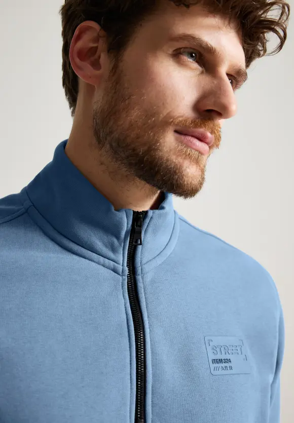 Soft gewaschener Troyer - smoky blue