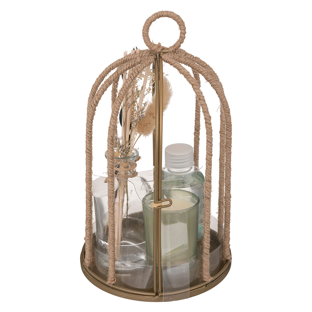 Coffret cage en métal et corde PAOLA parfum Jasmin