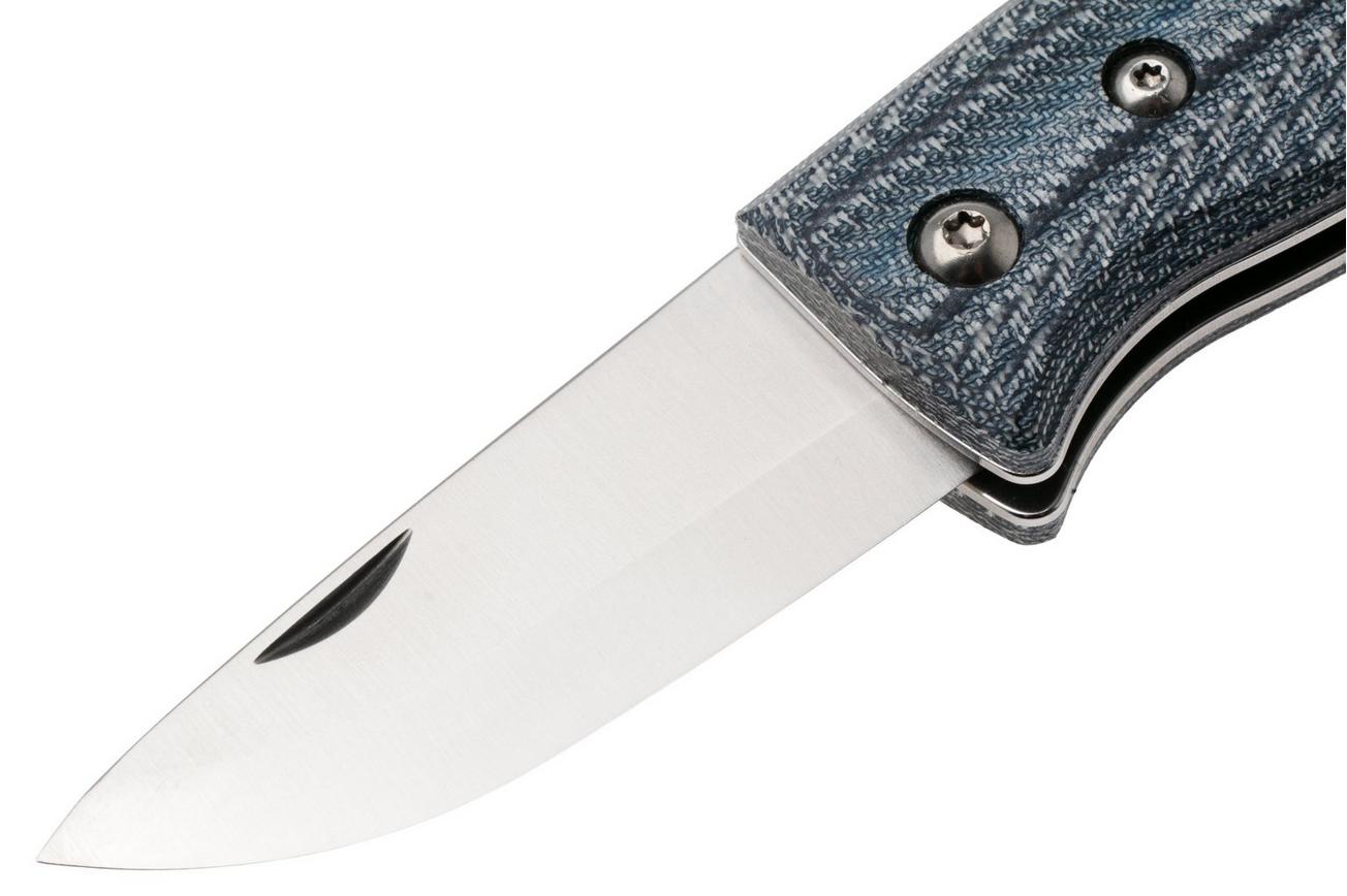 Helle 761 Berget, 2002763, Satin Sandvik 12C27, Denim Micarta bushcraft zakmes
