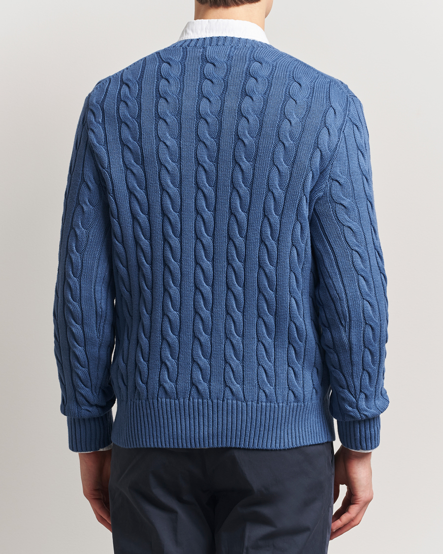 Polo Ralph Lauren Cotton Cable Pullover Bright Blue