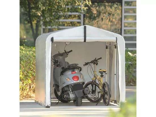 SoBuy KLS11-L Abri de Jardin Tente de Stockage Multifonctionnel Garage pour Vélo Extérieur en Couleur d’Argent 159x219x165 cm