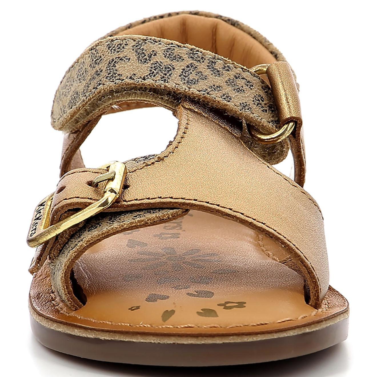 Kickers Sandales en Cuir Diazz bronze/léopard