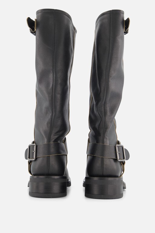Ann Rocks Hoge Biker boots zwart Leer