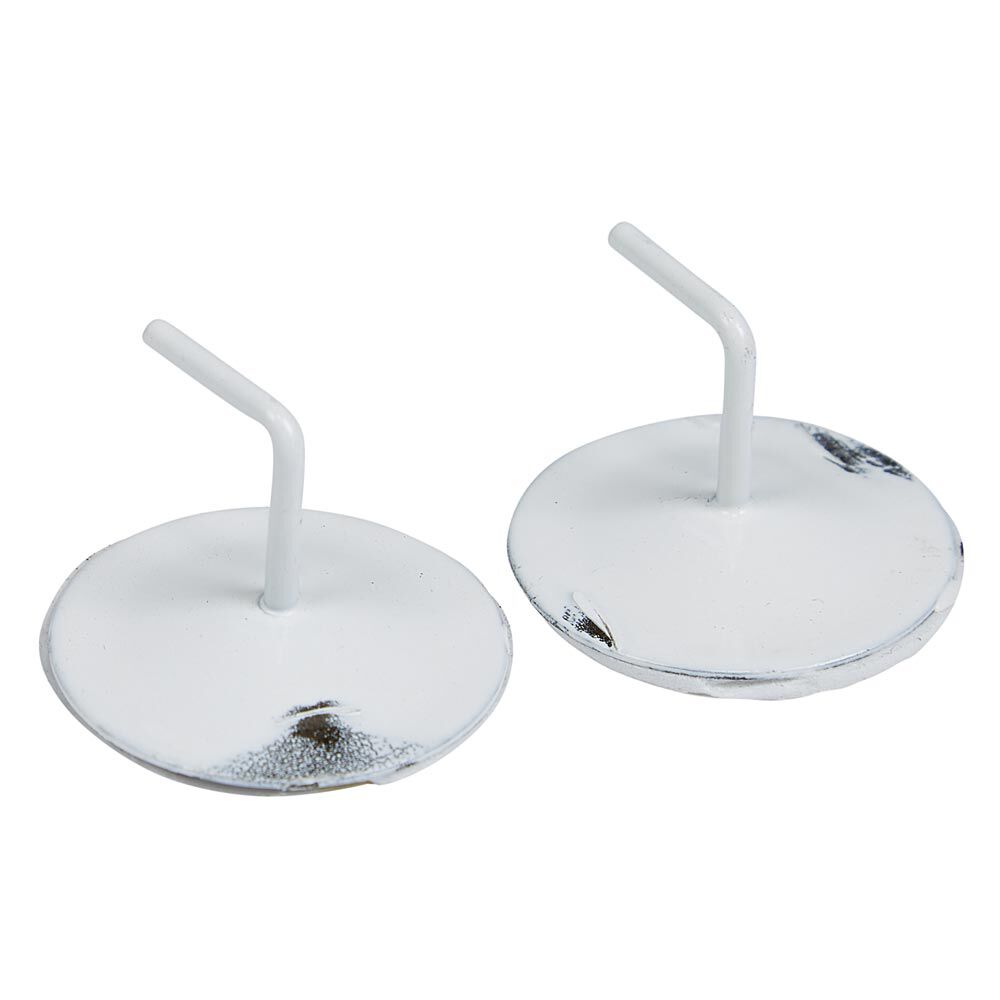 Support de tringle adhésif rond aluminium blanc x2