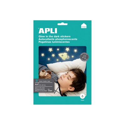 Apli Home - Étiquettes phosphorescentes - 5 feuilles A4
