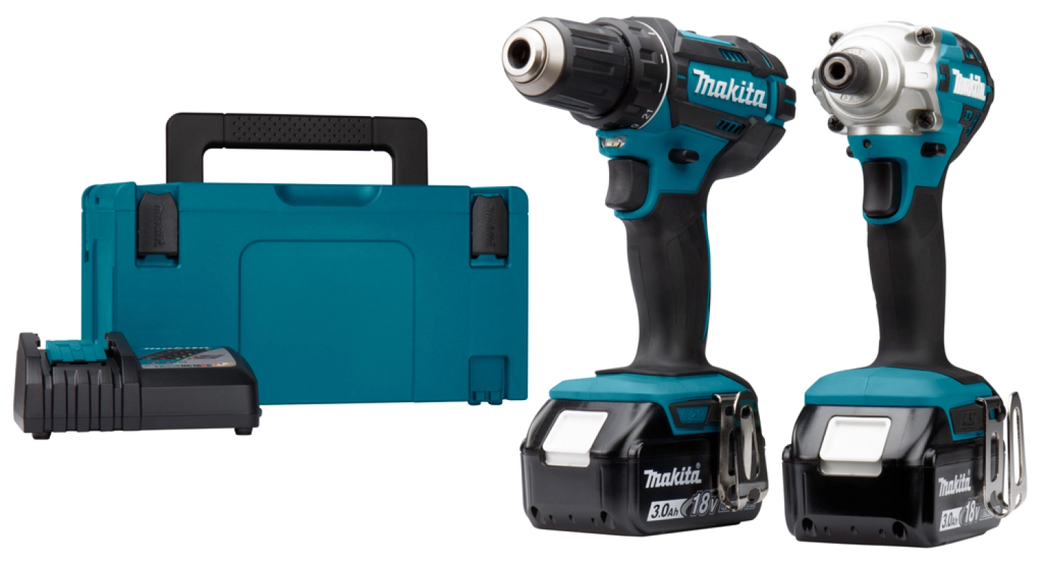 Makita DLX2339J 18V Li-Ion accu schroef-/boormachine (DDF482) & Slagschroevendraaier (DTD156) combiset (2x 3,0Ah accu) in Mbox