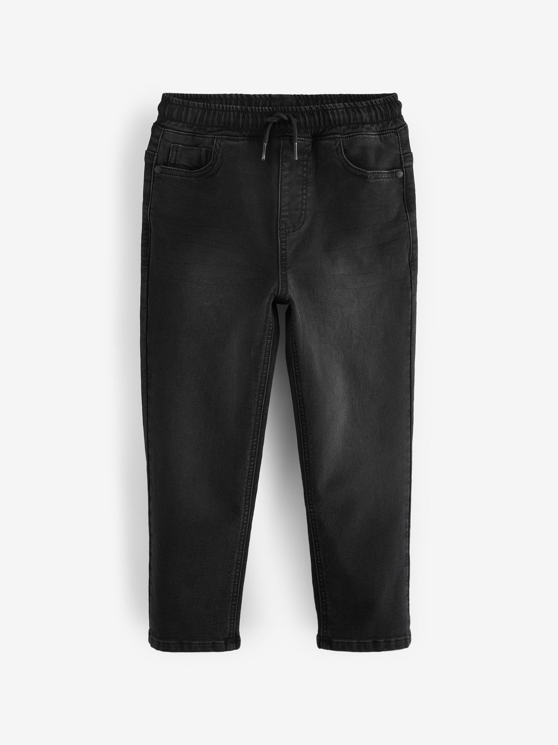 Zwart - Jeans met stretch en elastische taille (3-16 jr)