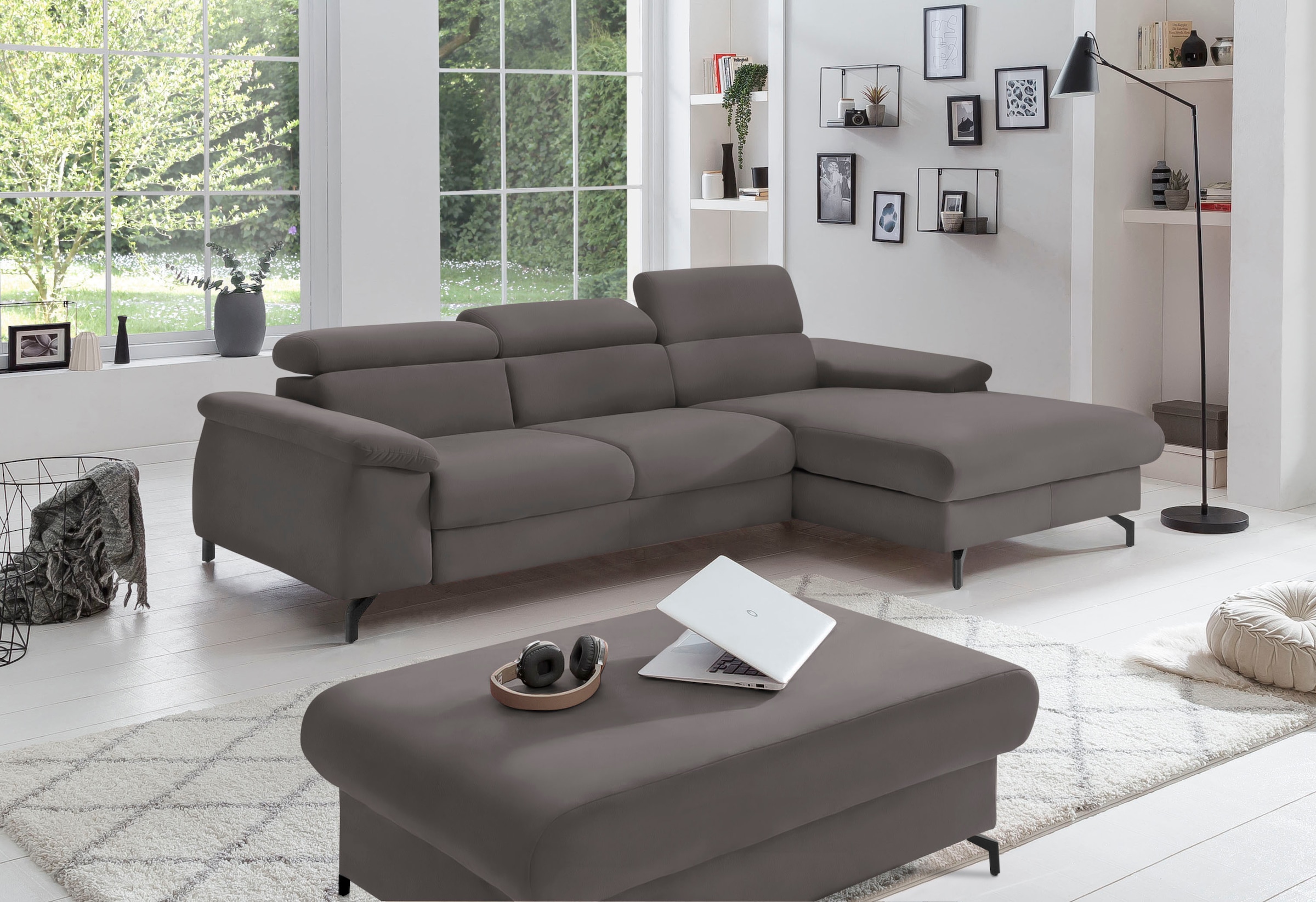 COTTA Ecksofa »Kitty L-Form, B: 242 cm« mit Kopfteilverstellung, optional Bettfunktion & Bettkasten