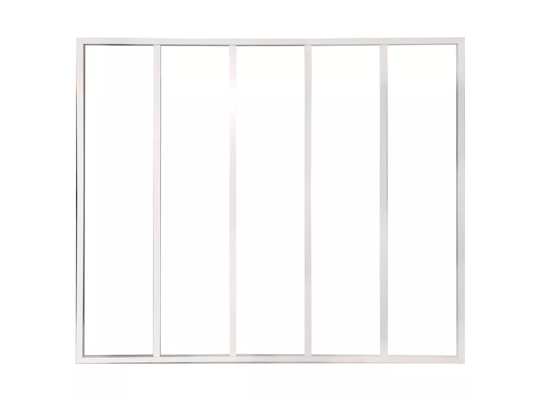 Verrière d'angle atelier en aluminium thermolaqué - L150 x L60 x H105 cm - Blanc - BAYVIEW