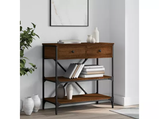 Table console chêne marron 75x34,5x75 cm bois d'ingénierie