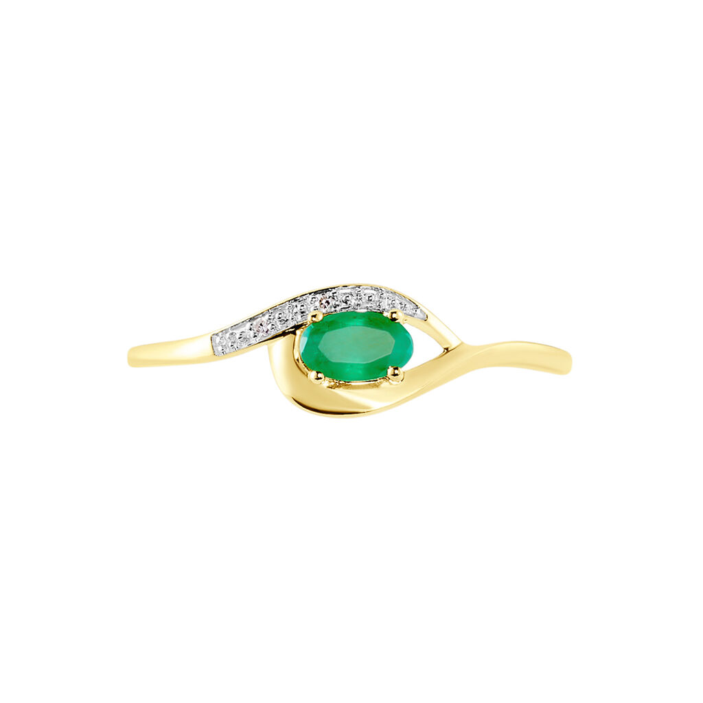 Bague Emotion Or Jaune Emeraude Diamant