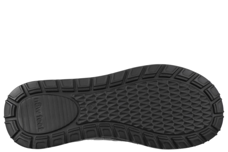 NEW FEET SKO I SORT PRÆGET SKIND