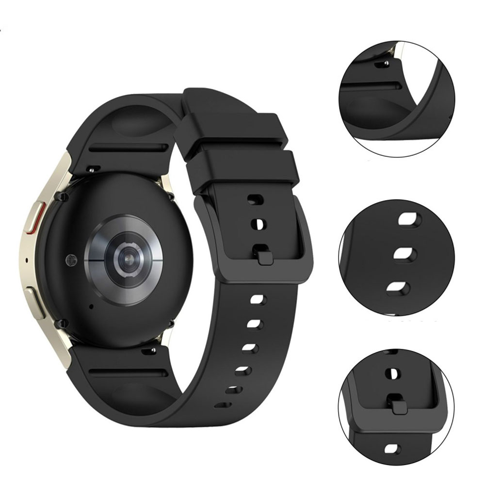 Samsung Galaxy Watch Active Silikon Sport Armband mit monochrom Schnalle (Gelenkumfang: 145-225 mm) - Schwarz
